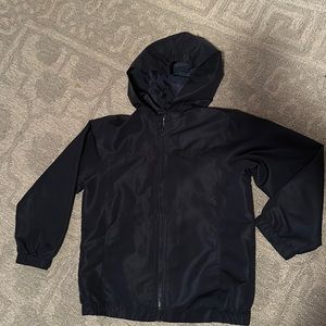 Nautica Boys Size S/P 8 Navy Blue windbreaker, rain jacket with hood